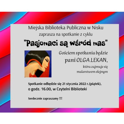 Pasjonaci są wśród nas - malarstwo olejne - Olga Lekan - MBP Nisko
