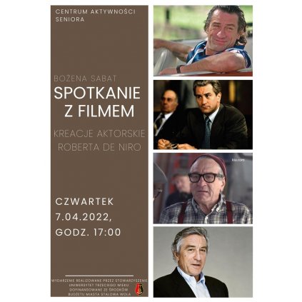 Spotkanie z filmem - kreacje aktorskie Roberta De Niro - CAS STW