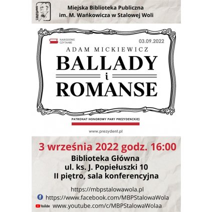 Ballady i Romanse - Narodowe czytanie - MBP STW