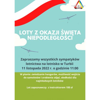 Loty z okazji Święta Niepodległości i inne atrakcje - Lotnisko Turbia
