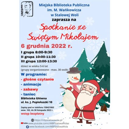 Spotkanie ze Świętym Mikołajem - Miejska Biblioteka Publiczna STW