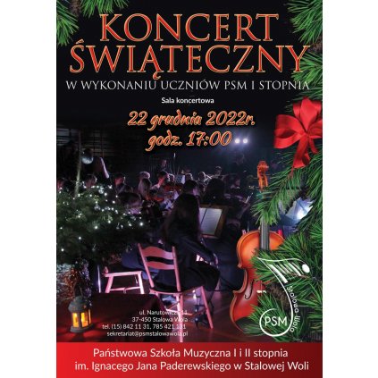 Koncert Świąteczny w wykonaniu uczniów PSM I stopnia - PSM STW