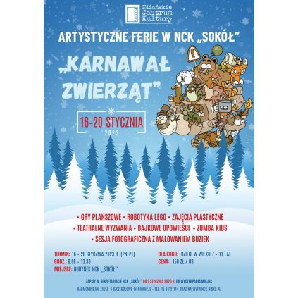 „Karnawał zwierząt” - ferie artystyczne dla dzieci w NCK "Sokół" Nisko