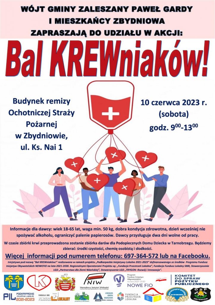"Bal KREWniaków" - zbiórki krwi w Zbydniowie - Zbydniów - stalowa.info - Ogłoszenia Stalowa Wola