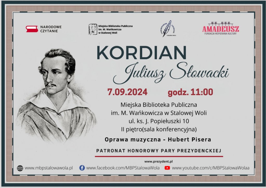 Narodowe Czytanie - "Kordian" Juliusz Słowacki - MBP STW - Stalowa Wola - stalowa.info - Ogłoszenia Stalowa Wola