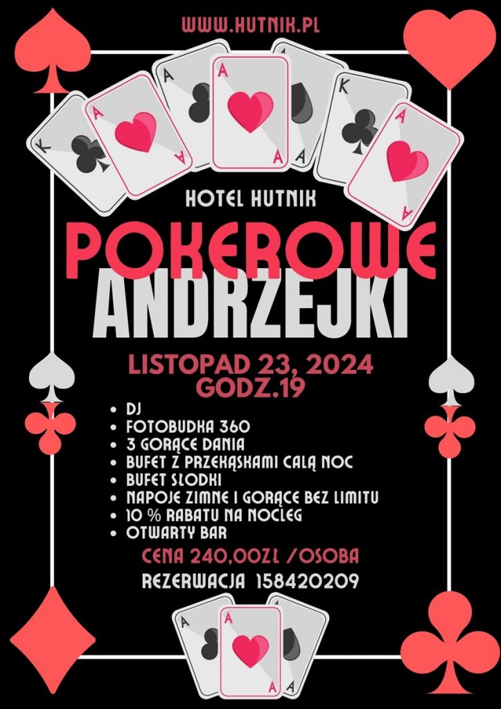 Pokerowe Andrzejki w Hotel Hutnik - Stalowa Wola - stalowa.info - Ogłoszenia Stalowa Wola